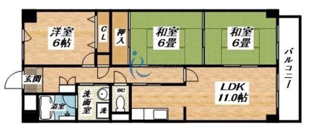 ブリランテ(3LDK/1階)の間取り写真