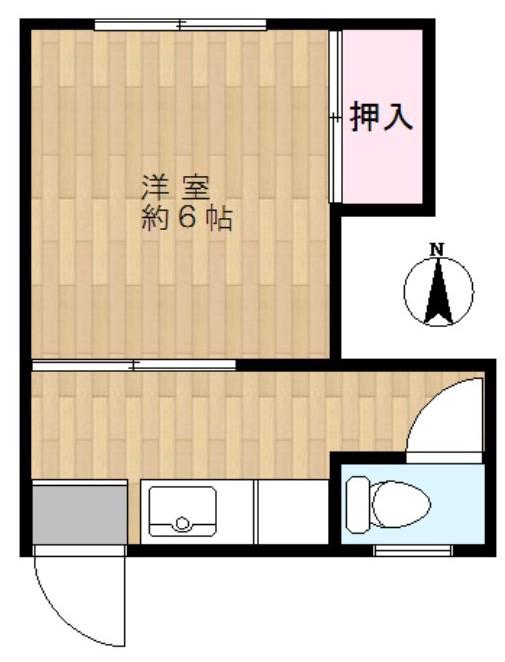 大洋マンション(1K/3階)の間取り写真