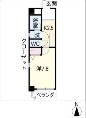プレミールKATSURA(1K/2階)の間取り写真
