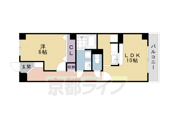 アエリア八条(1LDK/3階)の間取り写真