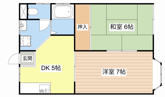 セゾンルピア(2DK/2階)の間取り写真