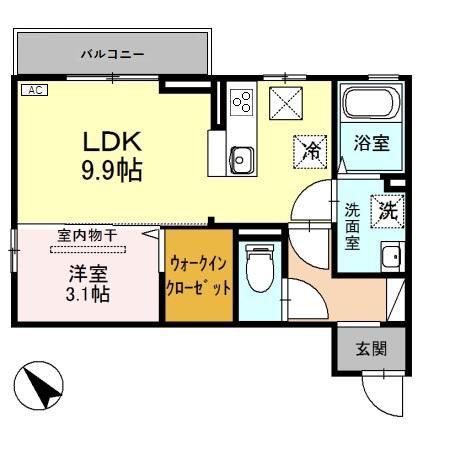 グレイス ヴィラ(1LDK/1階)の間取り写真