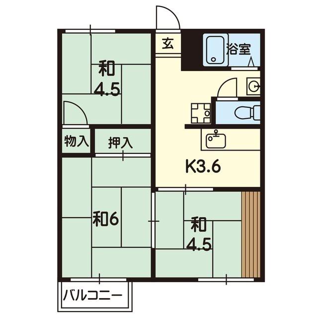 ガーデンコーポ江津(3K/1階)の間取り写真
