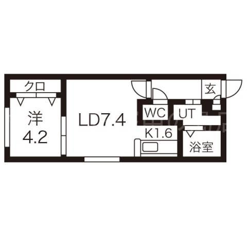 DIE SONNE III(1LDK/1階)の間取り写真