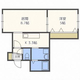 キューブ16(1LDK/1階)の間取り写真