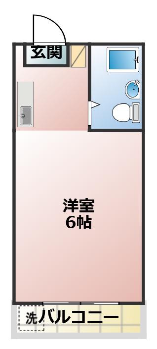シャンティクティール(ワンルーム/1階)の間取り写真