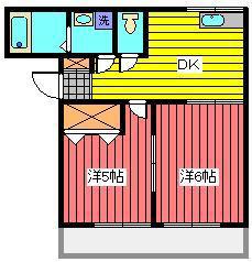 コリンヌ白幡(2DK/1階)の間取り写真