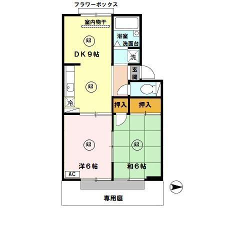 ハイツJOY(2DK/1階)の間取り写真