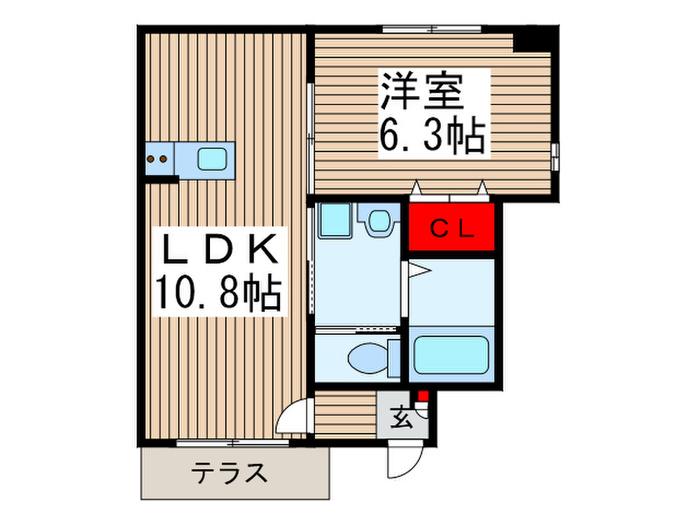 DEAR COURT(1LDK/1階)の間取り写真
