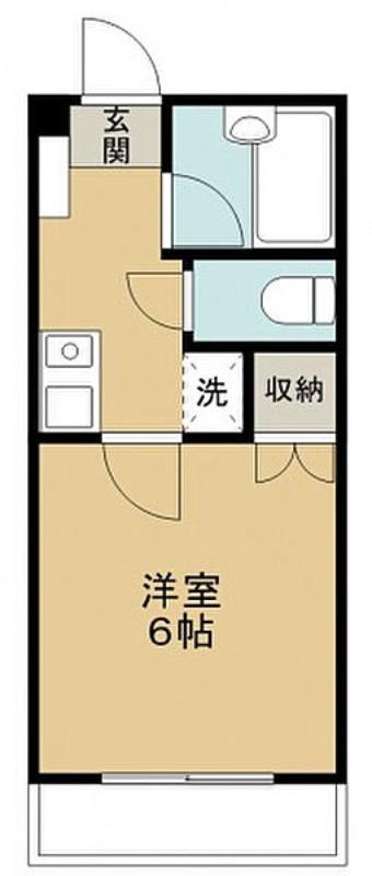 ガーデンシティ狭山ヶ丘(1K/1階)の間取り写真