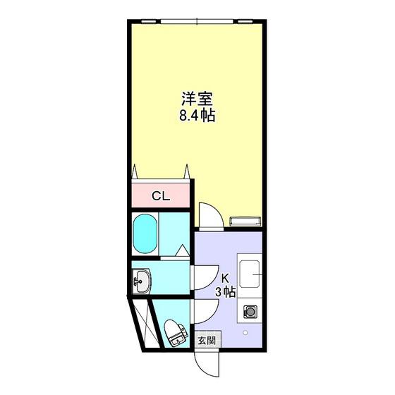 ステーションヒルズ(1K/3階)の間取り写真