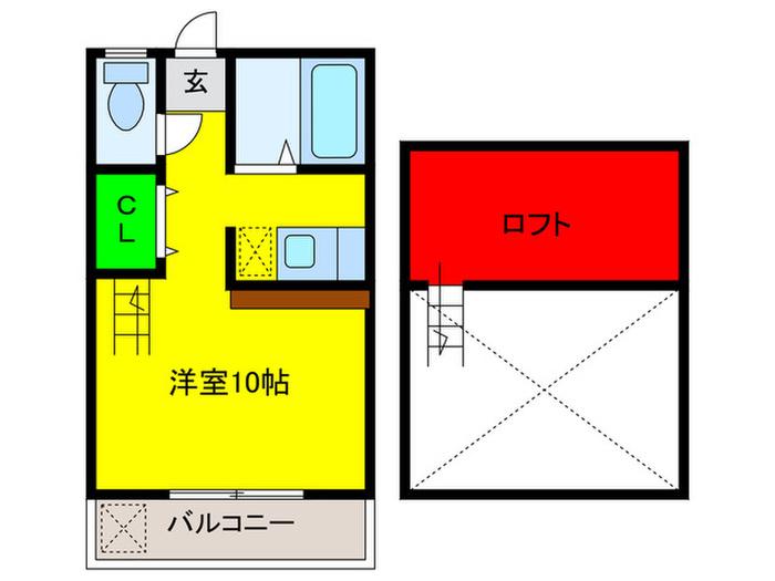 桜ハイツ(ワンルーム/2階)の間取り写真