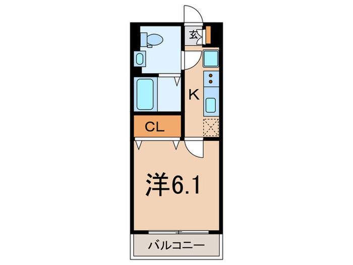 PASEO高田馬場IV(1K/4階)の間取り写真