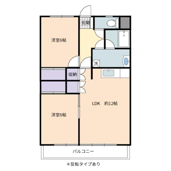 レクトK(2LDK/2階)の間取り写真