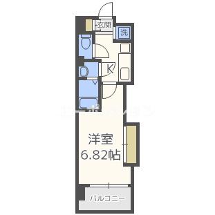 LUXE難波西III(1K/13階)の間取り写真