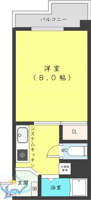 エルシー1(1K/7階)の間取り写真
