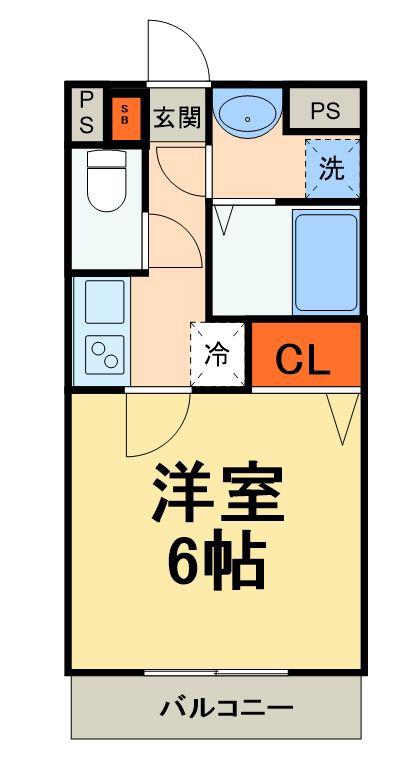ウエストミンスター(1K/3階)の間取り写真