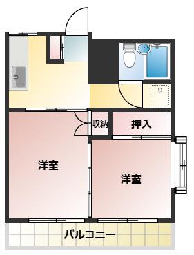 目白コーポ(2DK/2階)の間取り写真