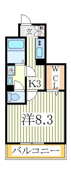 コンフォールK(1K/3階)の間取り写真