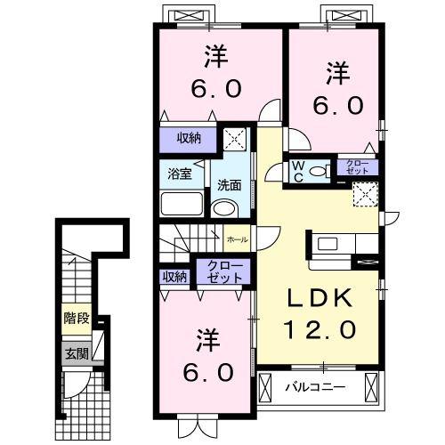 ラフレシール(3LDK/2階)の間取り写真