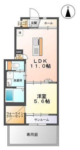 ラ・ステラ(1LDK/1階)の間取り写真