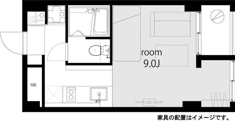 シンシア三軒茶屋レジデンスカフェ(ワンルーム/3階)の間取り写真