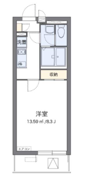 クレイノアメリアメゾン(1K/2階)の間取り写真