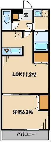 リブリHANA2012(1LDK/1階)の間取り写真