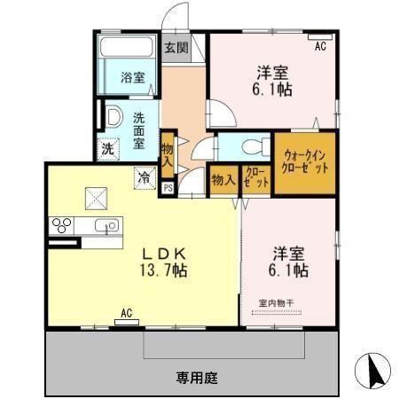 N.ソフィア(2LDK/1階)の間取り写真