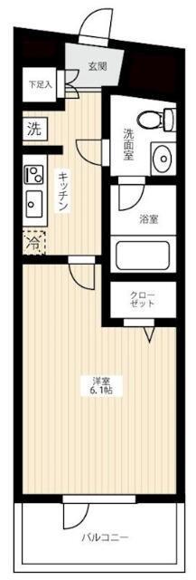 AZEST堀切菖蒲園III(1K/5階)の間取り写真