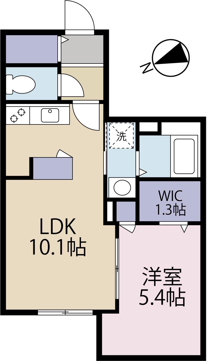 プライム・コート(1LDK/1階)の間取り写真