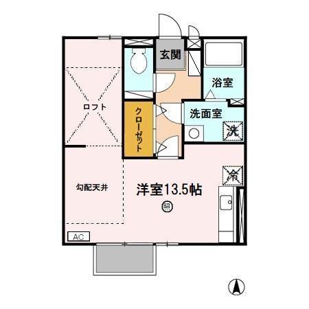 シャルマンドミール(ワンルーム/2階)の間取り写真