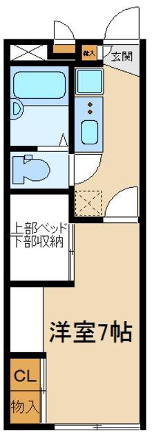 レオパレスコスモMI(1K/1階)の間取り写真