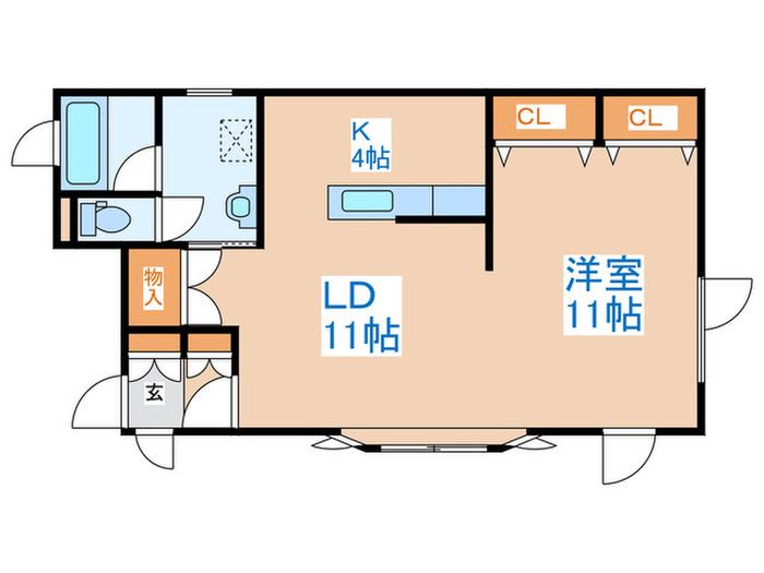 札幌市電 ロープウェイ入口駅 徒歩1分 3階建 築22年(1LDK/3階)の間取り写真