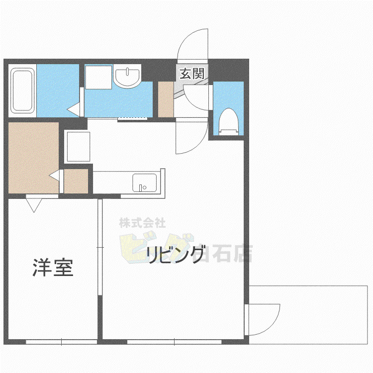 モルティーニ東札幌(1LDK/4階)の間取り写真