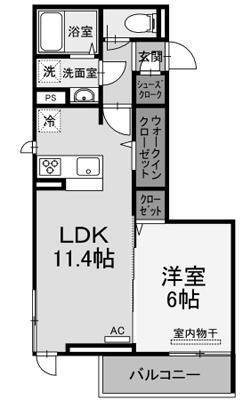 レジデンスSUMIHOU III(1LDK/2階)の間取り写真