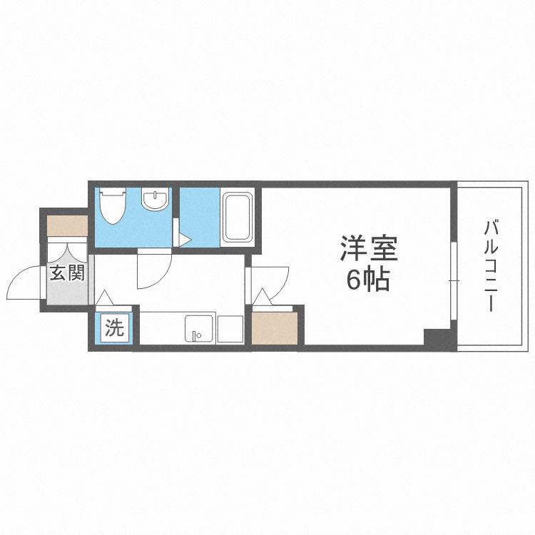 S-RESIDENCE北浜(1K/5階)の間取り写真