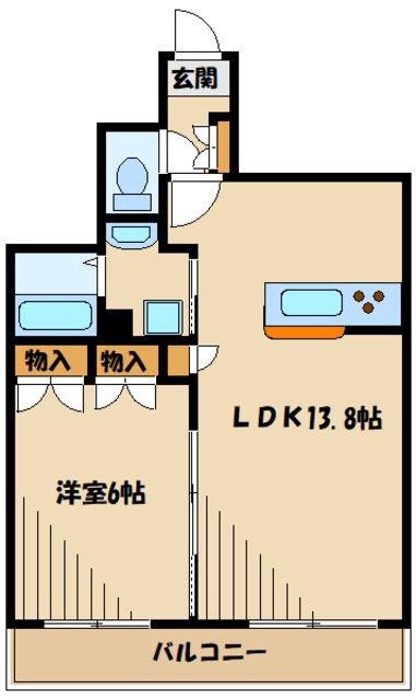 グランヴィラ(1LDK/2階)の間取り写真