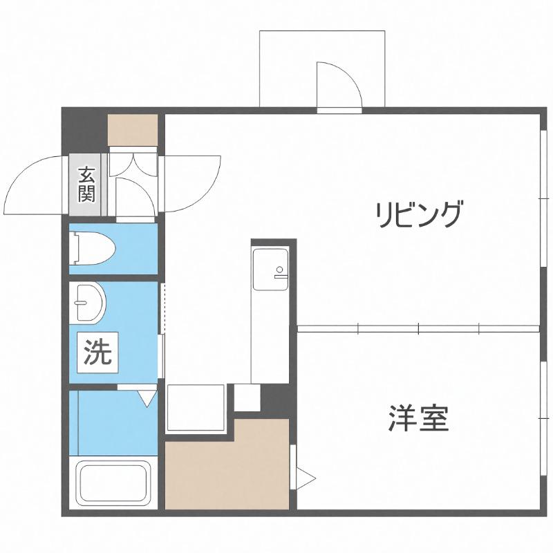 モルティーニ南円山(1LDK/2階)の間取り写真