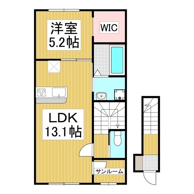 FIRST LIGHT I(1LDK/2階)の間取り写真
