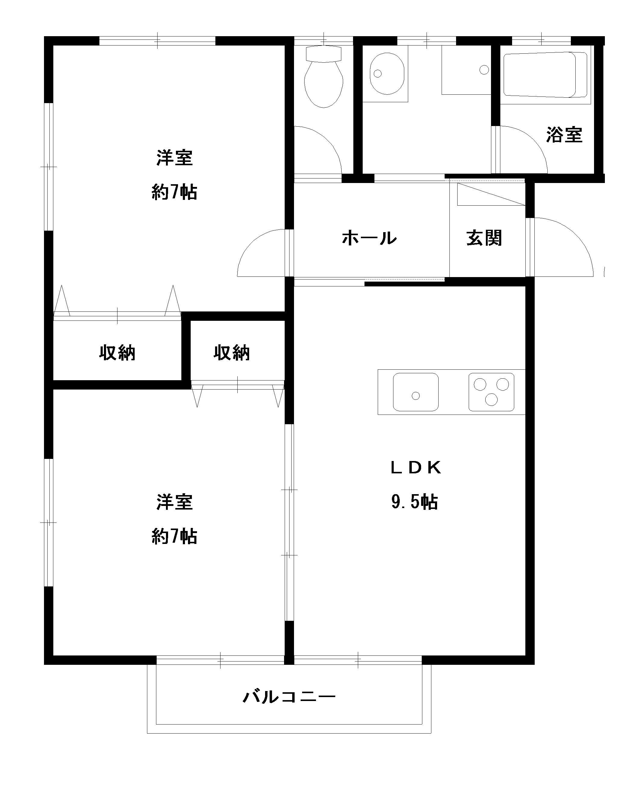 レジデンスたくみ(2LDK/1階)の間取り写真