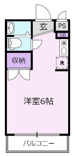 山洋ビル(ワンルーム/1階)の間取り写真