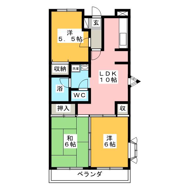 シャルマンユー(3LDK/4階)の間取り写真