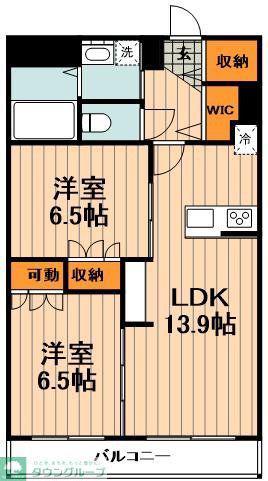 ORIIRO志木レジデンス(2LDK/6階)の間取り写真