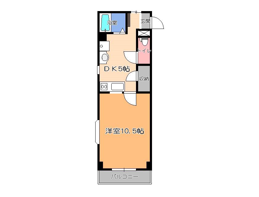 アバンティ(1DK/3階)の間取り写真