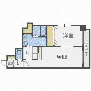 サンコート南4条(1LDK/7階)の間取り写真