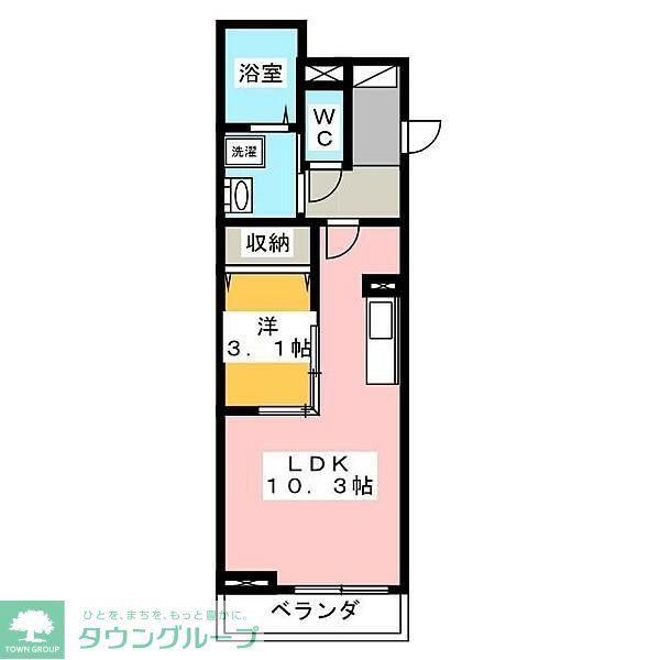 ジャスミン(1LDK/2階)の間取り写真