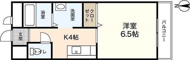 プレシオ・T(1K/2階)の間取り写真