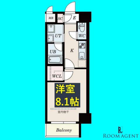 パークレジデンス上飯田駅前(1K/7階)の間取り写真