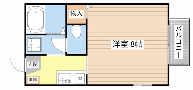 カーサオーチャード(1K/1階)の間取り写真